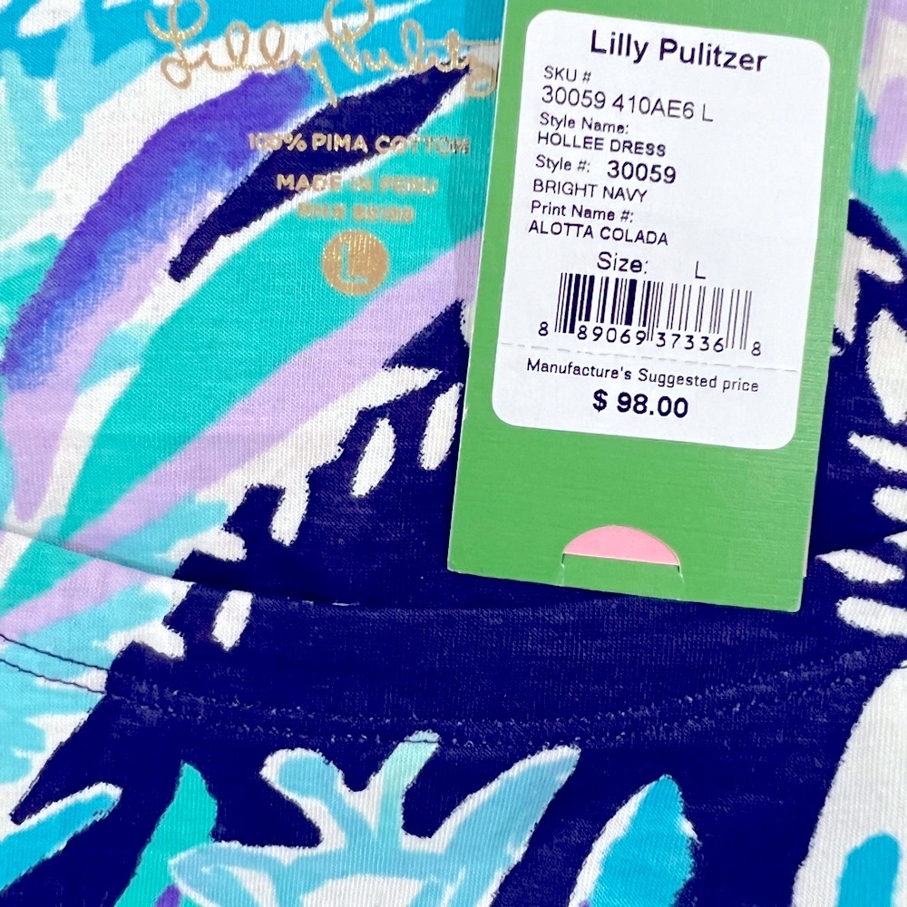 💙💜🍍NWT Lilly Pulitzer Hollee Pineapple Dress Size Large - Picture 4 of 10